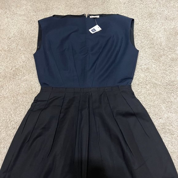 Gap Dress Size 0 A Line Navy Blue Black Colorblock Sleeveless Boat Neck NWT - Picture 3 of 10